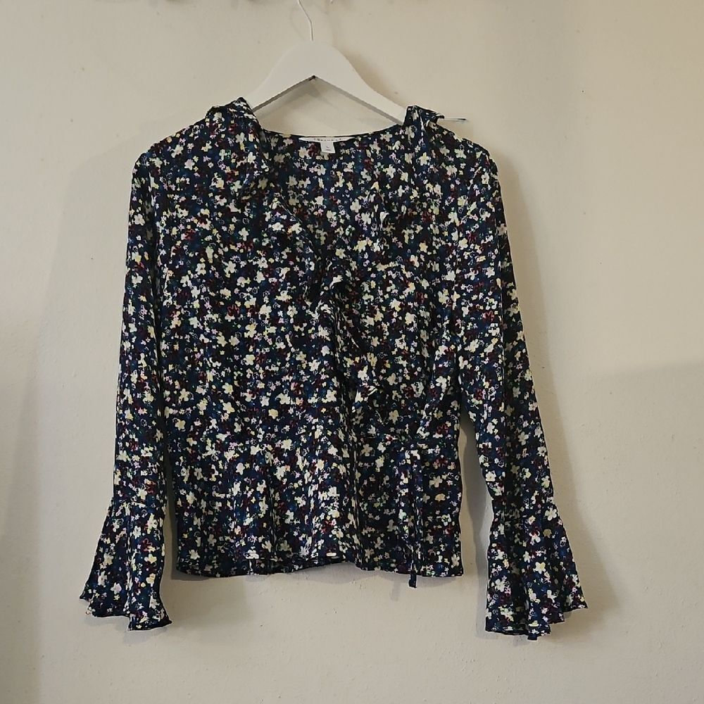 POPSUGAR Navy Floral Blouse